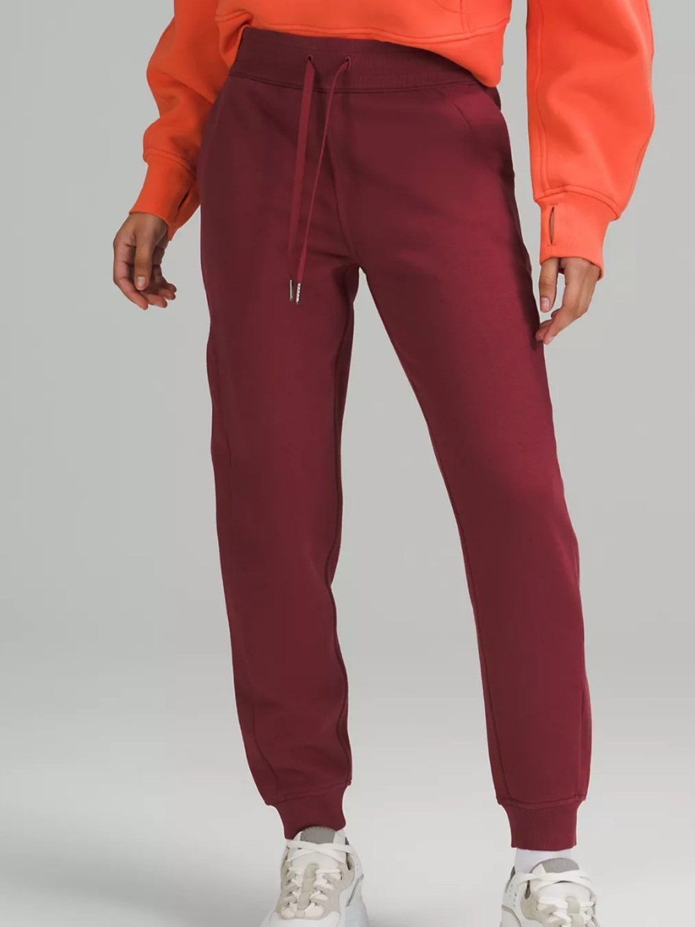 Lululemon Scuba High-Rise Jogger Red Merlot Size 8 Cotton Fleece Sweatpants